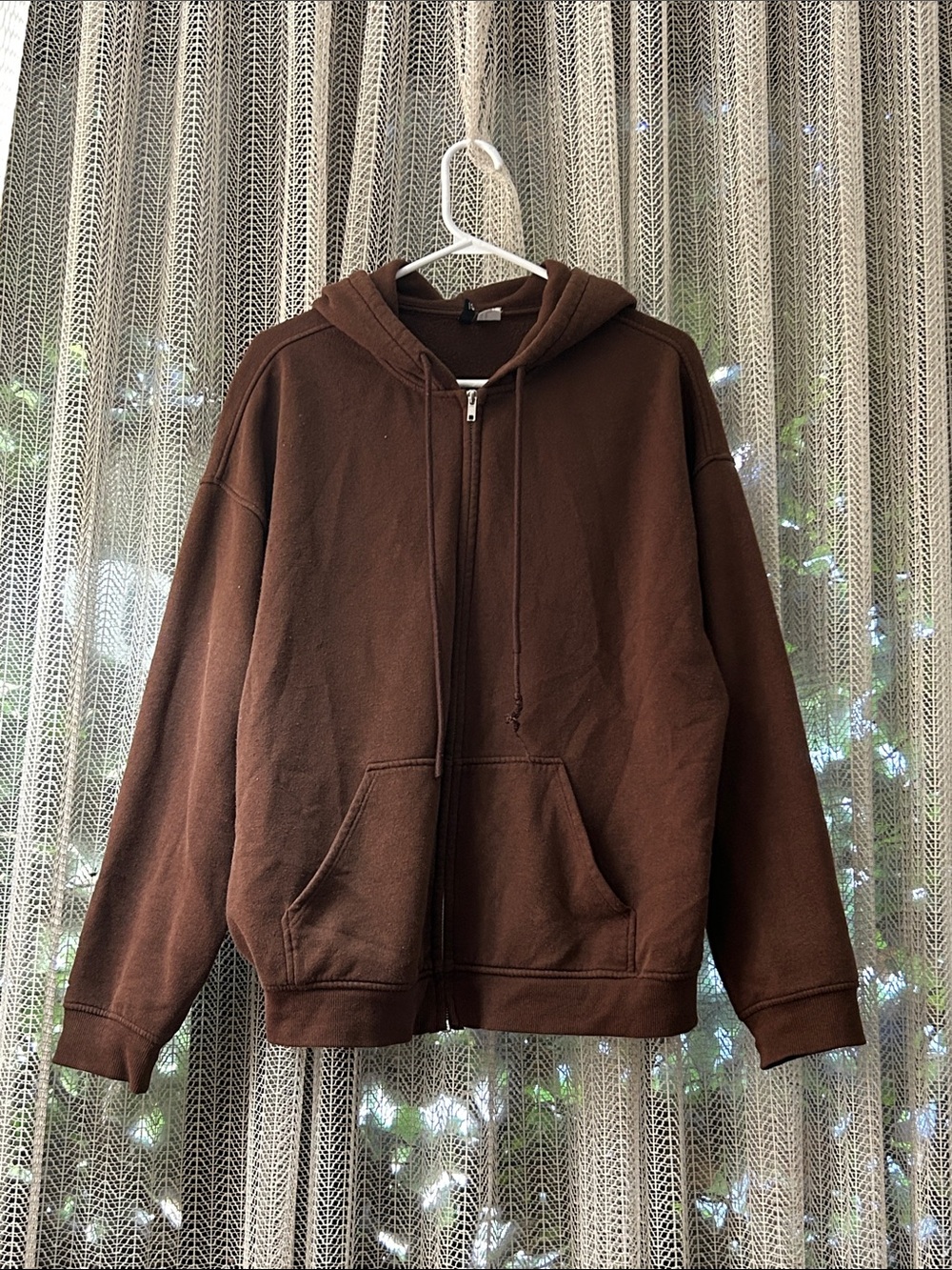 H&M Brown Zip-Up Hooded Sweatshirt
